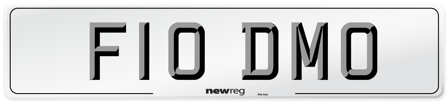 F10 DMO Number Plate from New Reg